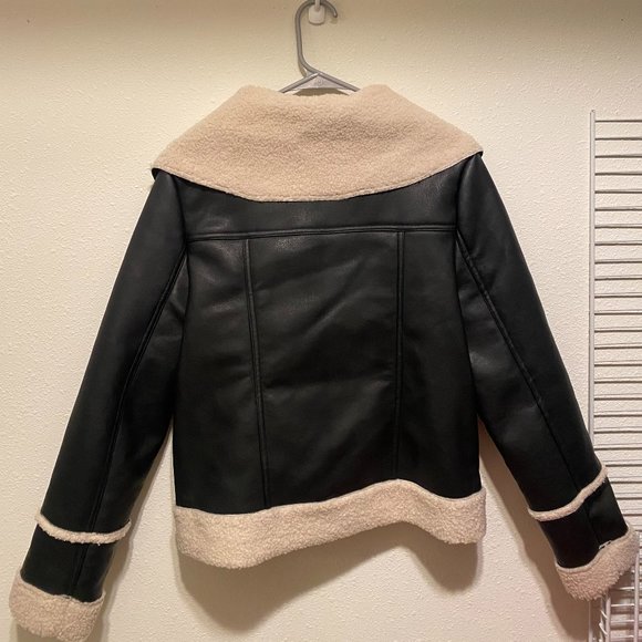Faux Fur Leather Jacket - Picture 1 of 4